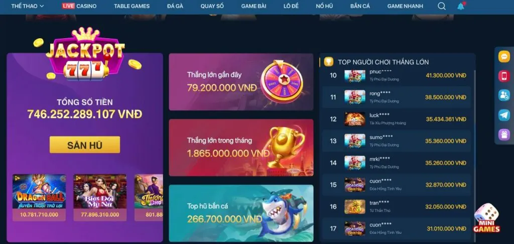 Các chương trình khuyến mãi slot game Biz88